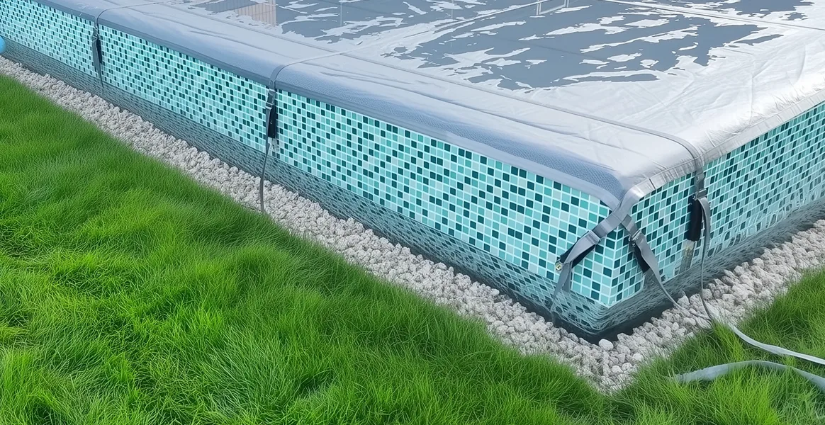 Покрывало для бассейна под снегом — защита зимой в Невинномысске